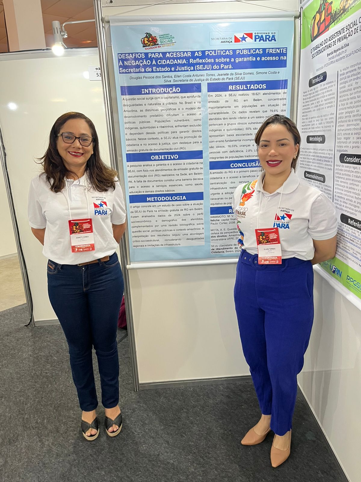 Jeanete Gomes e Ellen Torres, assistentes sociais da Seju