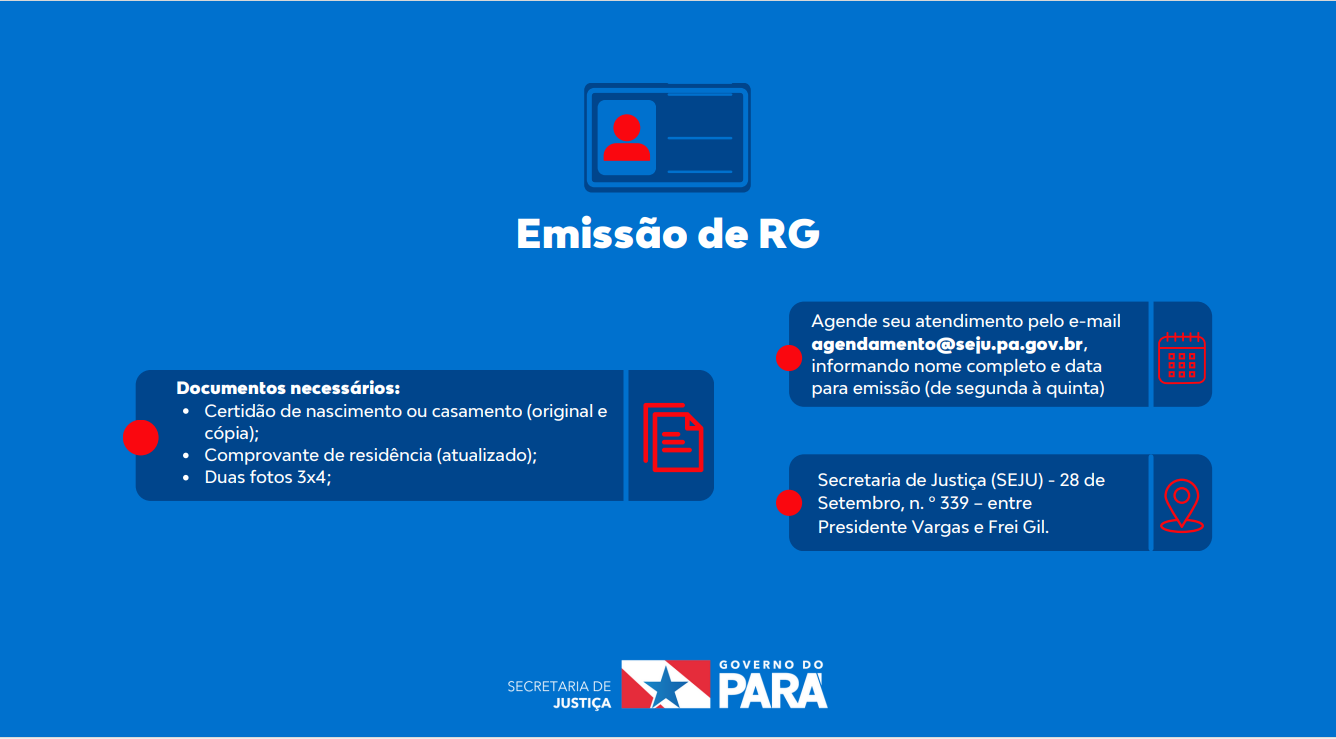 Informações sobre emissão de RG