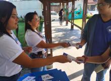 Material distribuído durante ação em escola de Ananindeua